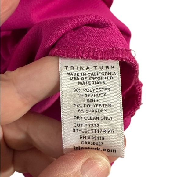 Trina Turk Magenta Fuchsia Keyhole Shift Dress Size Small Hot Pink Barbiecore - Picture 8 of 8